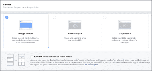 format annonce facebook